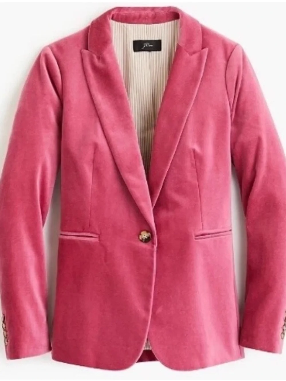 J. Crew Parke Women’s Rose Pink Velvet Single-Button Blazer